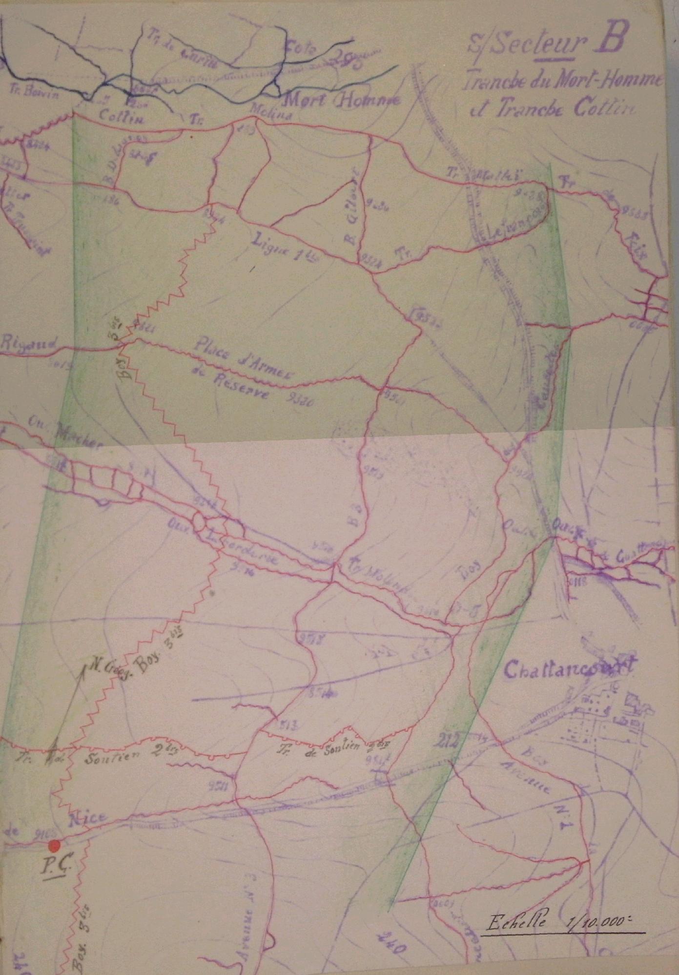 Positions du régiment le 29 septembre 1916 Positions du régiment le 29 septembre 1916