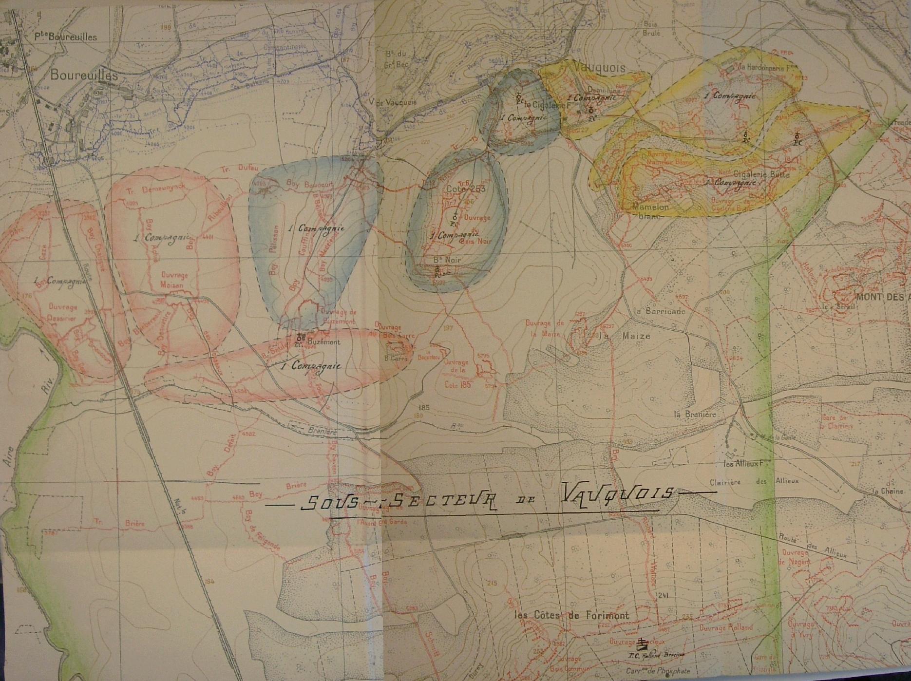 Positions du régiment le 10 septembre 1917